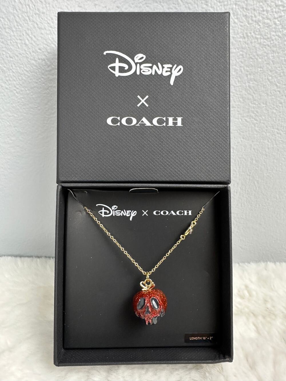 Disney x Coach Poison Apple Necklace CD813 Snow White Evil Queen NWT Box
